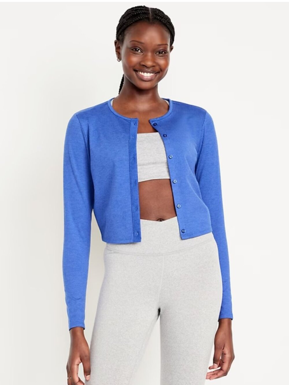 Old Navy CloudComfy Cropped Cardigan Blue M NEW